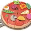 Drewniana pizza z dodatkami na rzepy, Tender Leaf Toys